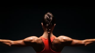 In the reverse butterfly exercise, you move your arms backward to the sides.