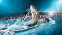 Woman swims