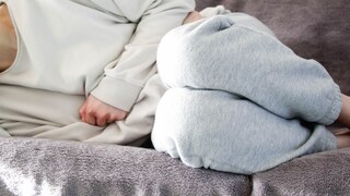 Woman with a stomach ache
