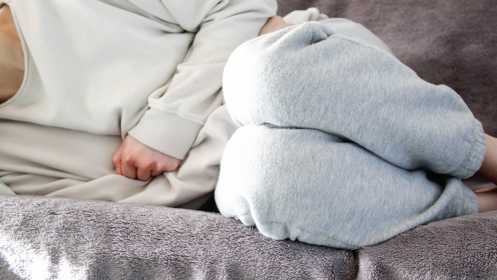 Woman with a stomach ache