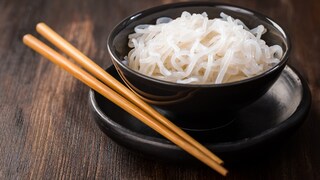 Konjac noodles in a plate