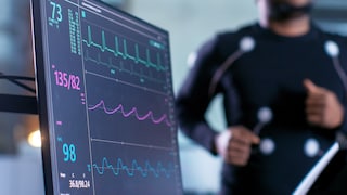 Training for heart patients: Man during exercise ECG