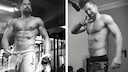 Daniel Schwarzenberger shows off his muscles
