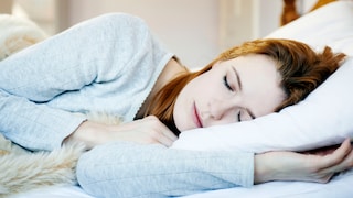 Woman sleeps and dreams