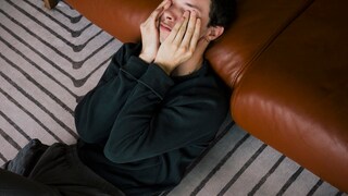 Young man with a headache