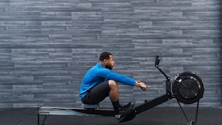 Man doing a rowing workout