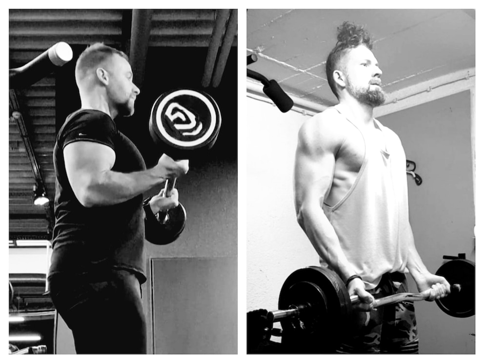 Fitness experts Daniel Schoon (left) and Daniel Schwarzenberger (right) during training