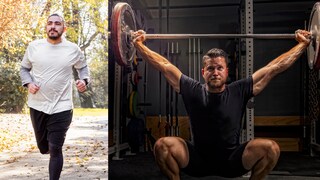 Man While Jogging and Strength Training