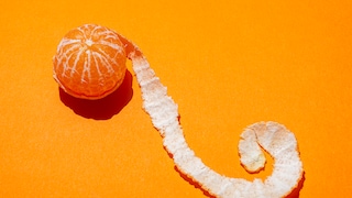 Mandarins are very healthy, and you should eat the white part too.