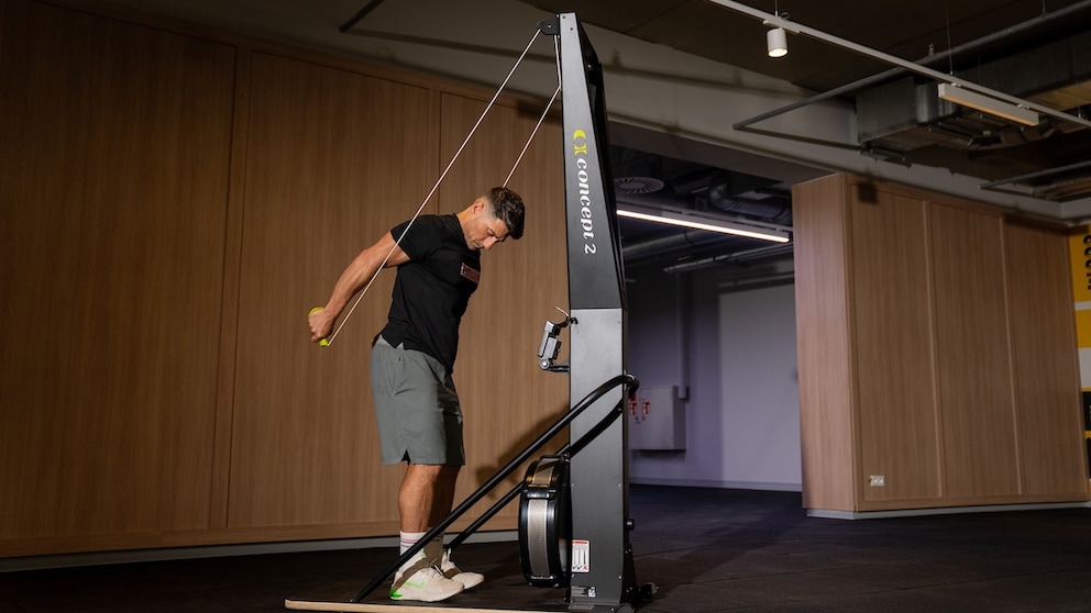 The SkiErg burns more calories than the rowing machine/rowing ergometer.