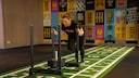 The sled push, also known as "Schlittenschieben" in German, is the second discipline in Hyrox.