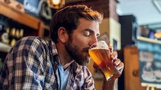 Man Drinks Beer