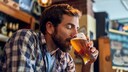 Man Drinks Beer