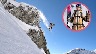 Woman Jumps in the Snow