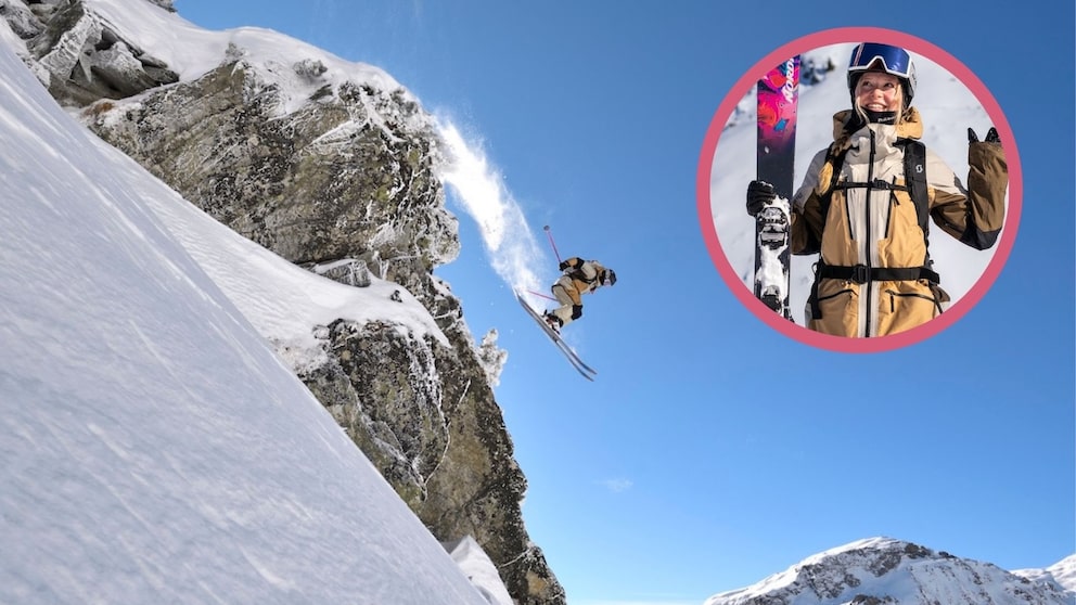 Woman Jumps in the Snow