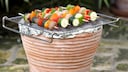 DIY barbecue from a flower pot