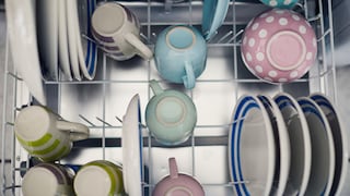 A fully loaded dishwasher