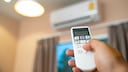 An air conditioner provides relief on hot days.