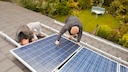 Solar Panel System on a Rooftop