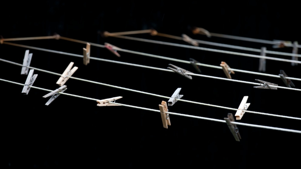 Clothespins on the Clothesline Overnight