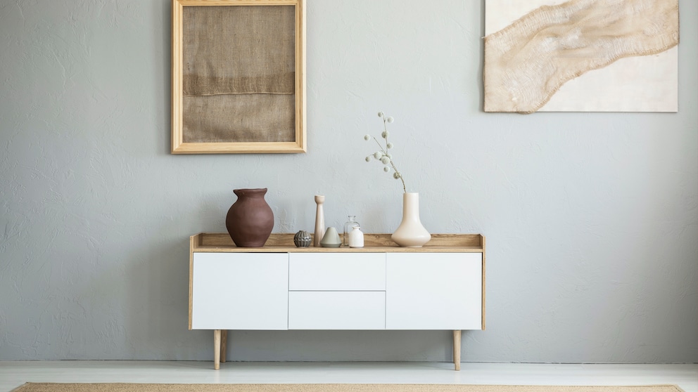 Attractively decorated sideboard
