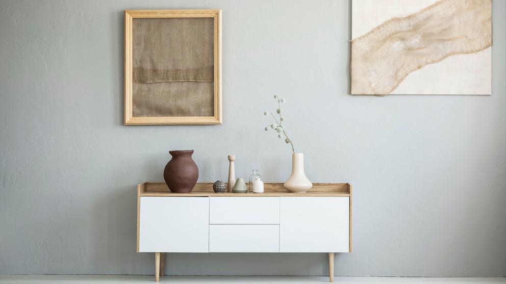 Attractively decorated sideboard