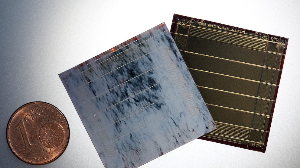 Colorful Solar Panels: Close-Up of Solar Cells in Marble Design