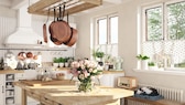 A bright vintage kitchen with many details