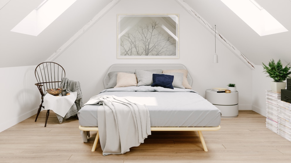 Scandinavian Bedroom Under the Roof