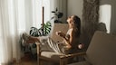 Woman Enjoys Her Coffee
