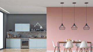 Color Blocking with Anthracite and Dusty Pink on the Walls