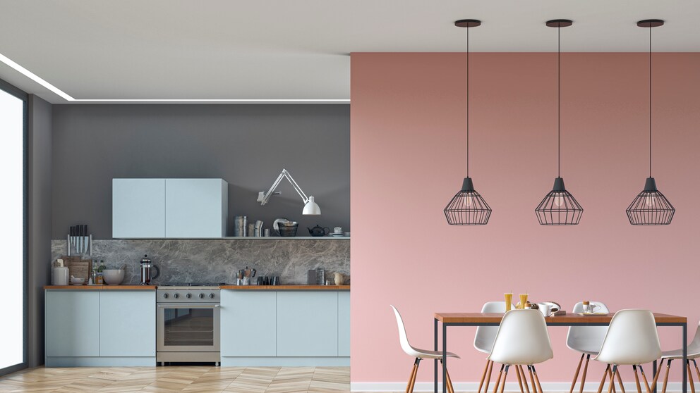Color Blocking with Anthracite and Dusty Pink on the Walls