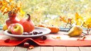 Autumn is the season for pumpkin decorations. You can artfully arrange them or carve patterns into them.