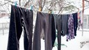 Hanging Laundry Outside in Winter