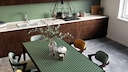 Dining Table with Tiled Tabletop in Kitchen