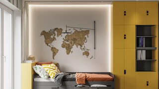Bedroom with storage bed and custom-made furniture