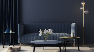All in Dark Blue: Color Drenching in the Living Room
