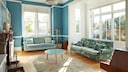 Living room that looks cheaply furnished
