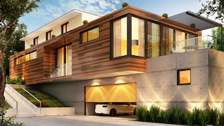In some split-level homes, the lower levels feature a garage with an adjoining half-basement and a living room above.
