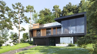 In a hybrid house, specific building materials are used for certain areas to plan more efficiently and cost-effectively.