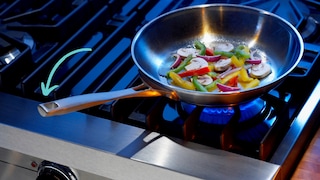 Hole in the handle of the pan