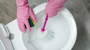 You don't have to resort to chemicals to remove urine scale in the toilet