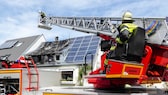 Solar panel system on fire