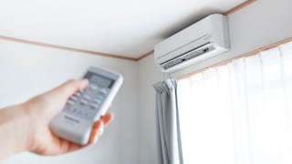 Air conditioner on the wall with remote control