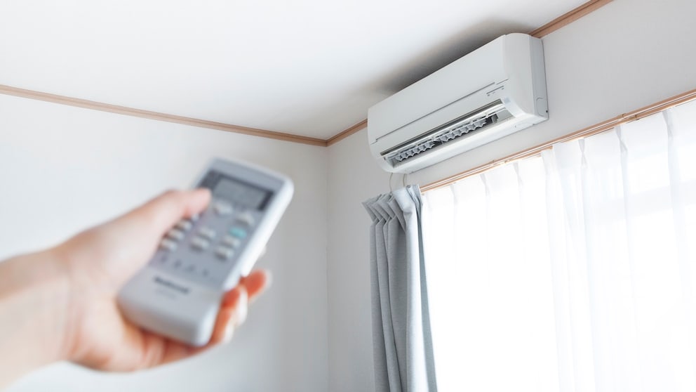 Air conditioner on the wall with remote control