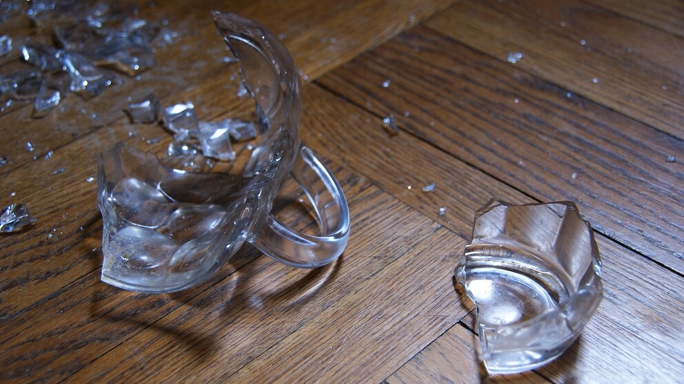When a glass falls to the floor, tiny shards can sometimes scatter throughout the entire room.