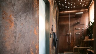 Copper Tiles in the Bathroom