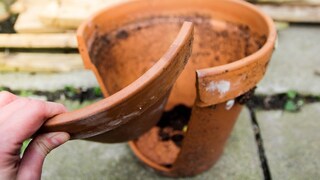 Frost can cause flower pots to crack