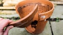 Frost can cause flower pots to crack