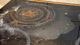 Stubborn stains on a ceramic cooktop are generally difficult to remove.